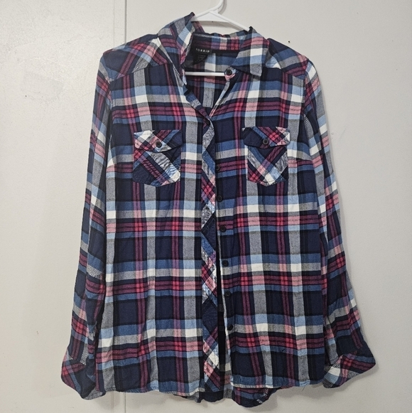 torrid Tops - Torrid 00 Womens Plaid Button Down Shirt!